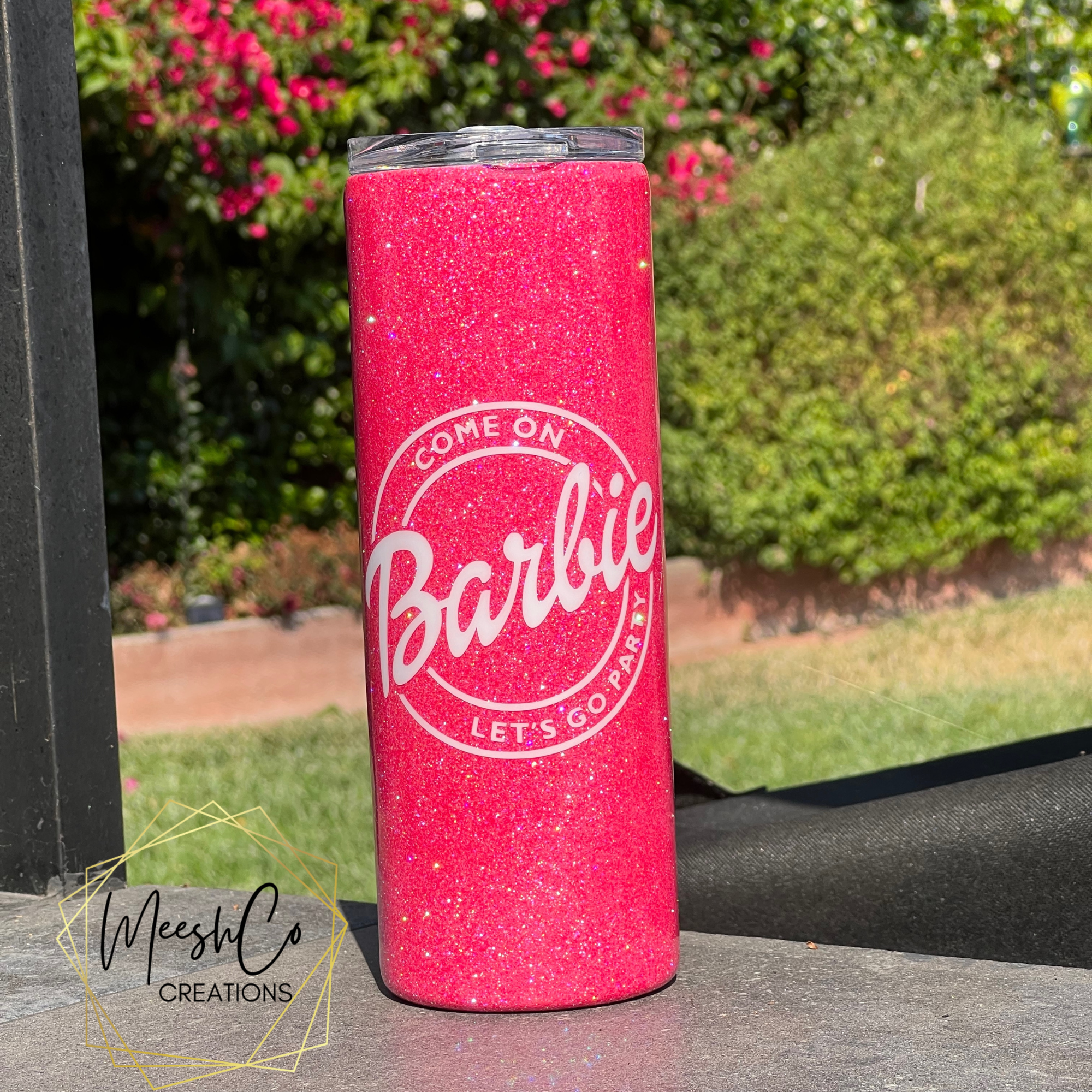 Barbie Glittered Epoxy Tumbler