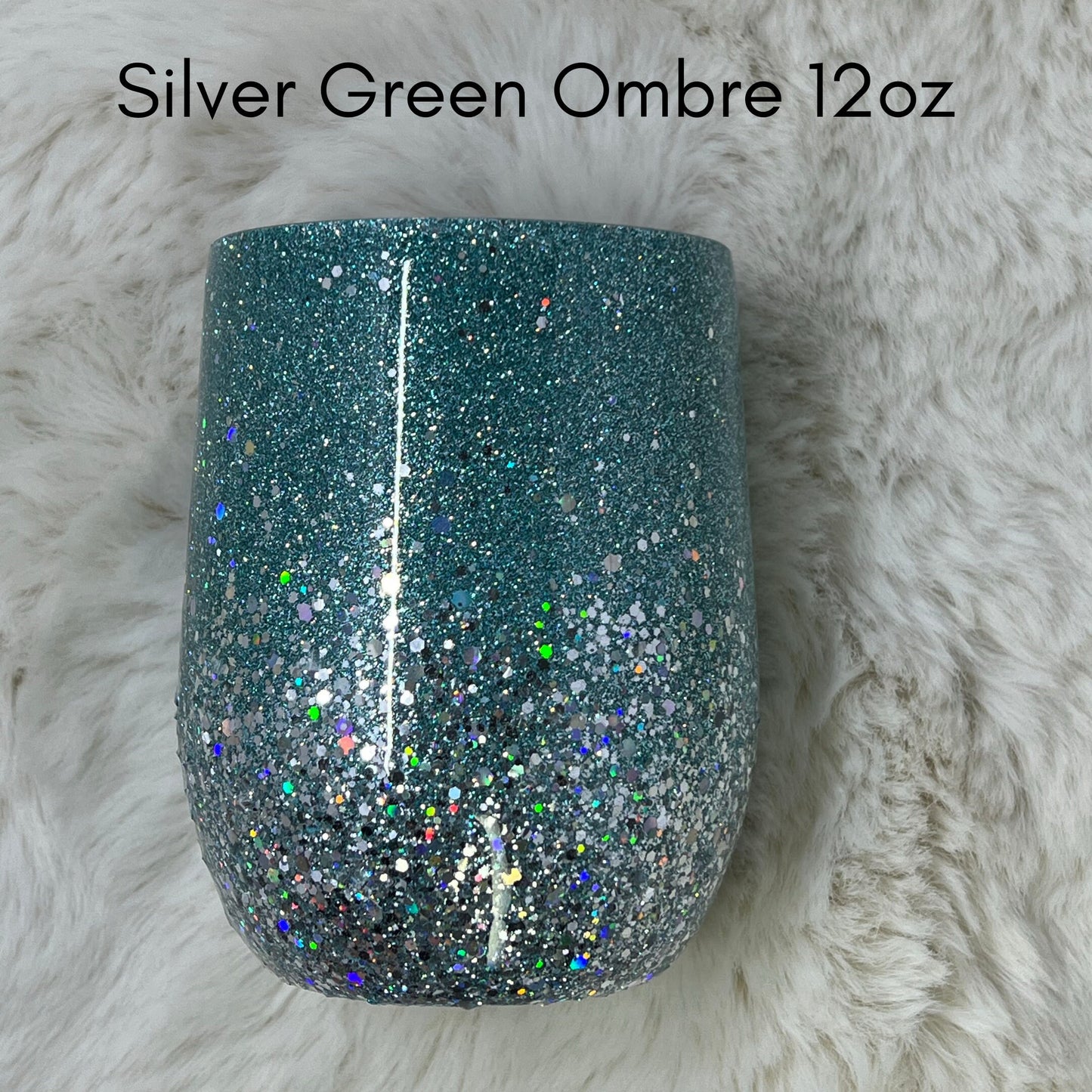 Glitter Wine Tumbler Cups - Ready to Ship RTS (can be personalized) - Tiffany, beach, or green sparke