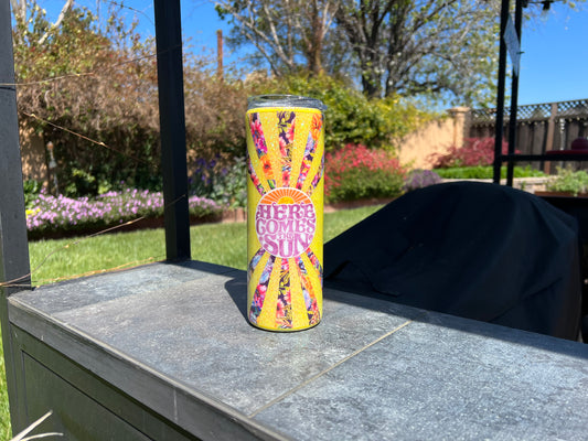 Here Comes the Sun Glitter Tumbler - Ready to ship